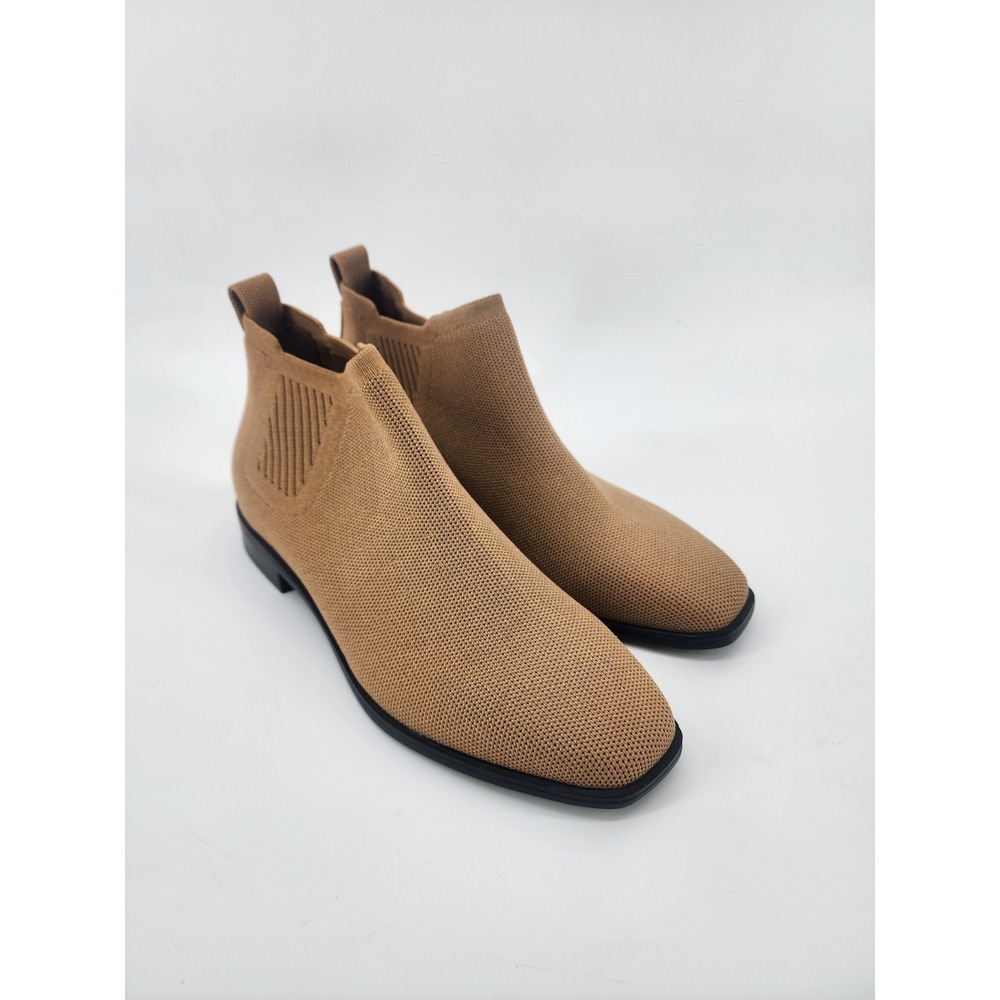 Vivaia Ryan Square Toe Knit Boots Camel Brown Womens Size‎ 39 8-8.5